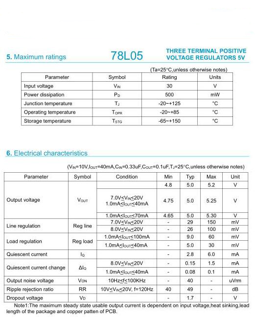 78L05規(guī)格書PDF