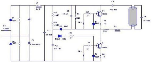 節(jié)能燈電子鎮(zhèn)流器電路