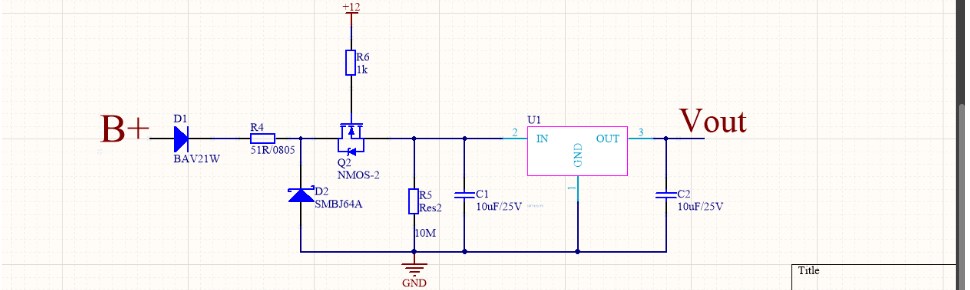 MOS管實(shí)現(xiàn)防反接電路 降壓電路