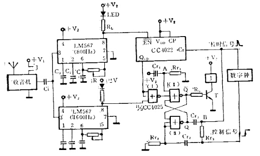 LM567 CMOS組成校時(shí)電路